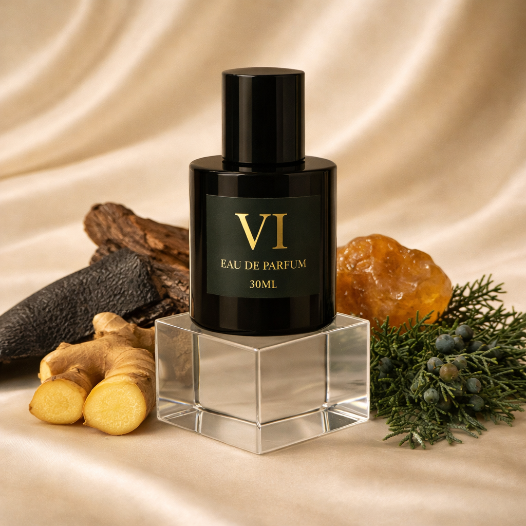 VI 20 – unisex kvapas iš medienos, odos ir amber šeimos