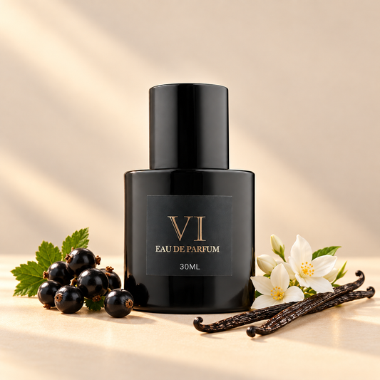 VI 100 30 ml kvepalai su juodųjų serbentų, jazminų ir vanilės akcentais
